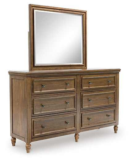 Sturlayne  Upholstered Panel Bed With Mirrored Dresser, Chest And Nightstand
