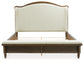 Sturlayne  Upholstered Panel Bed With Mirrored Dresser, Chest And Nightstand