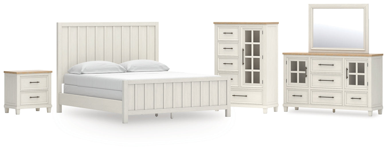 Shaybrock California  Panel Bed With Mirrored Dresser, Chest And Nightstand