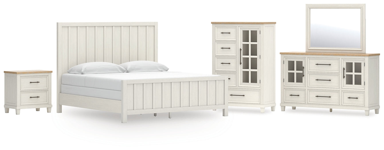 Shaybrock California  Panel Bed With Mirrored Dresser, Chest And Nightstand