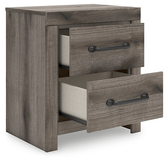 Graystorm  Panel Bed With Storage With Mirrored Dresser And Nightstand