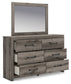 Graystorm  Panel Bed With Storage With Mirrored Dresser