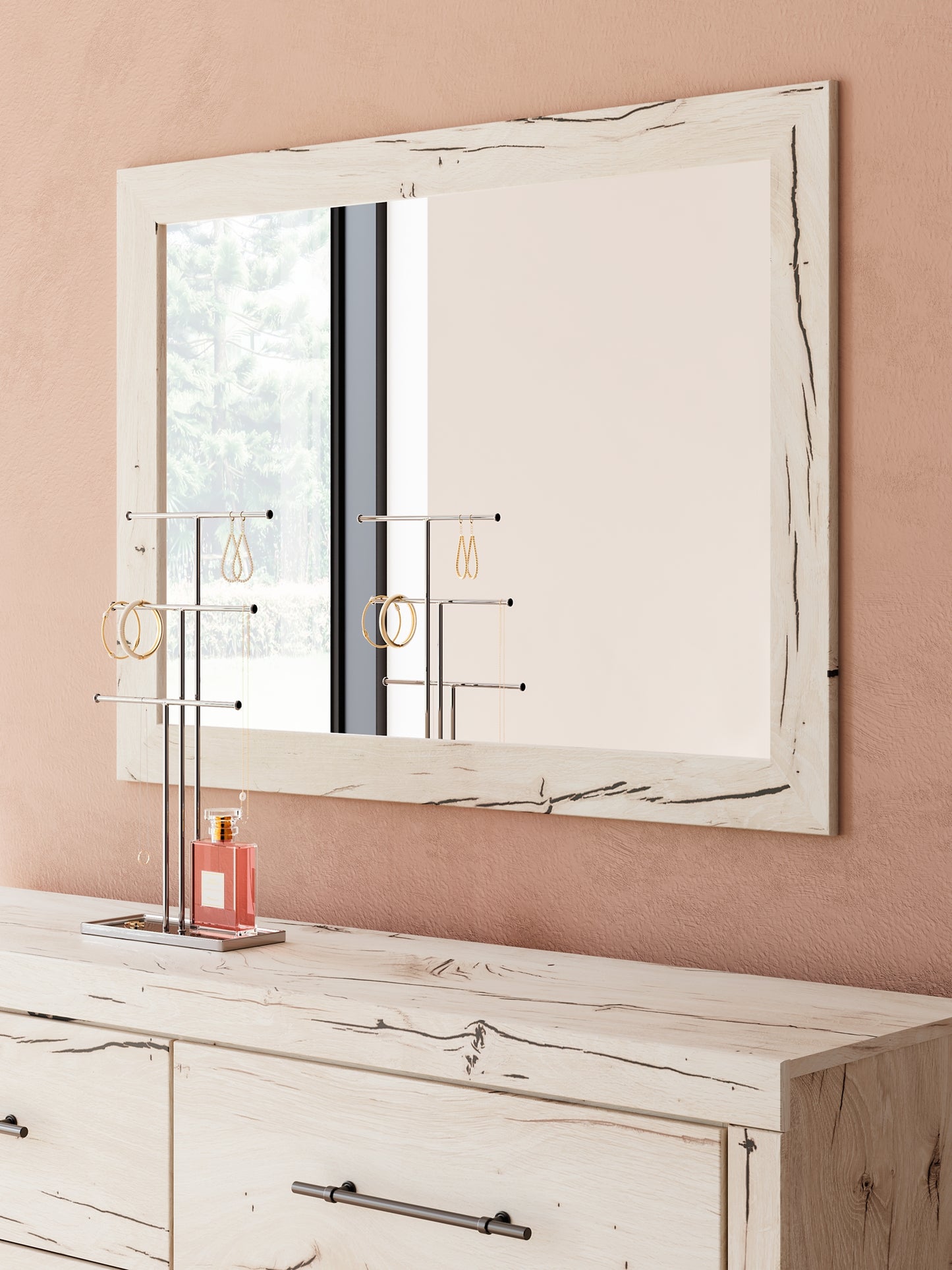 Lawroy  Panel Headboard With Mirrored Dresser