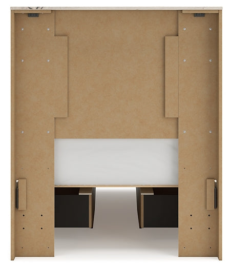 Lawroy  Panel Bed With Mirrored Dresser And Nightstand