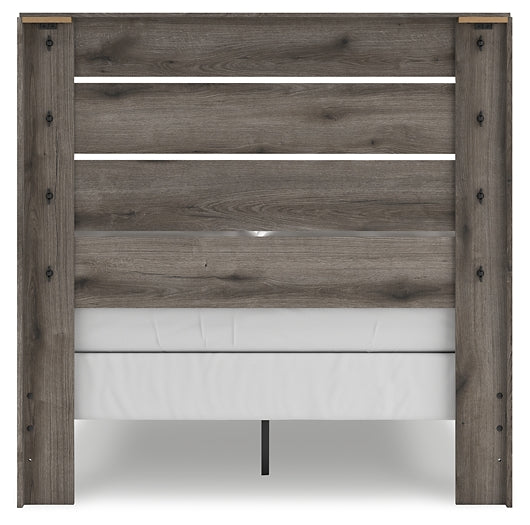 Graystorm  Panel Bed With Mirrored Dresser
