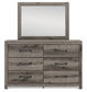 Graystorm  Panel Bed With Mirrored Dresser
