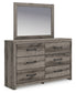 Graystorm  Panel Bed With Mirrored Dresser, Chest And Nightstand