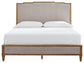 Sharlance  Upholstered Panel Bed With Mirrored Dresser