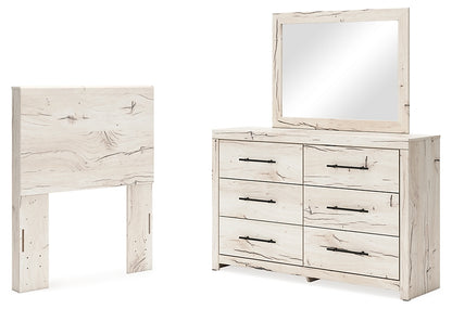 Lawroy  Panel Headboard With Mirrored Dresser