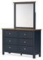 Landocken  Panel Headboard With Mirrored Dresser And Nightstand
