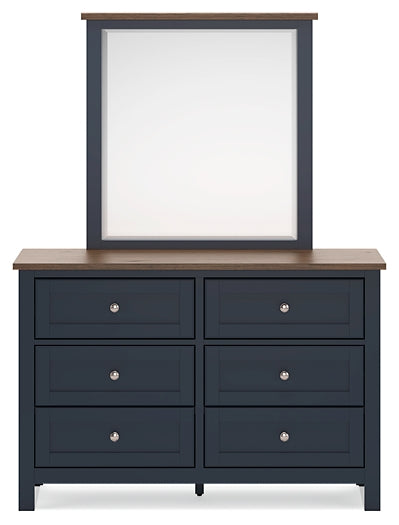 Landocken  Panel Headboard With Mirrored Dresser And Nightstand