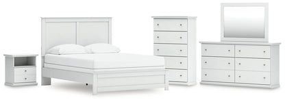 Bostwick Shoals  Panel Bed With Mirrored Dresser, Chest And Nightstand