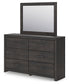 Hollivern  Panel Bed With Storage With Mirrored Dresser, Chest And Nightstand