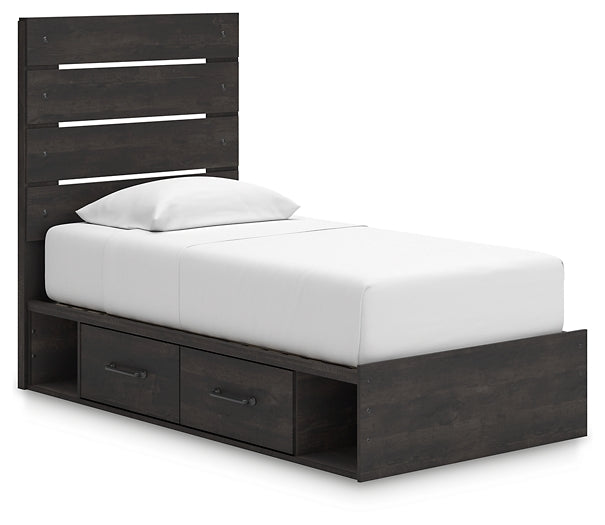 Hollivern  Panel Bed With Storage With Mirrored Dresser, Chest And Nightstand