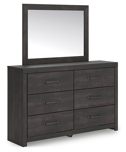 Hollivern  Panel Bed With Storage With Mirrored Dresser And Nightstand