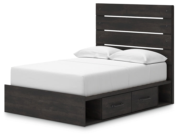 Hollivern  Panel Bed With Storage With Mirrored Dresser, Chest And Nightstand