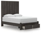 Fraluna  Panel Storage Bed With Mirrored Dresser And Nightstand