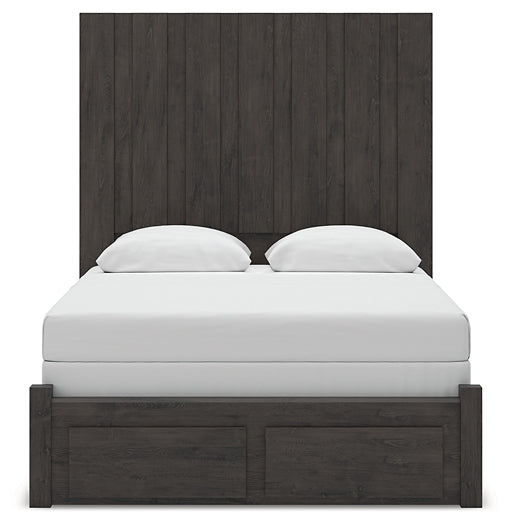 Fraluna  Panel Storage Bed With Mirrored Dresser And Nightstand