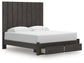 Fraluna  Panel Storage Bed With Mirrored Dresser And Nightstand