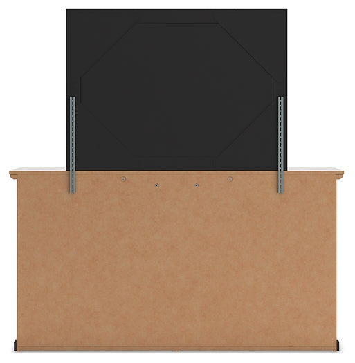 Maribel  Panel Bed With Mirrored Dresser And Nightstand