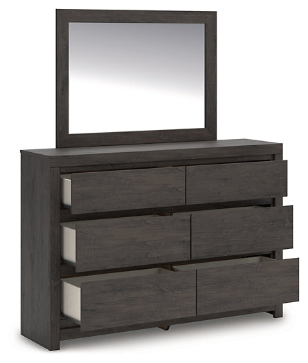 Fraluna  Panel Storage Bed With Mirrored Dresser