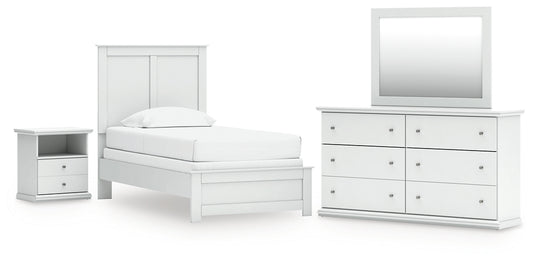 Bostwick Shoals  Panel Bed With Mirrored Dresser And Nightstand