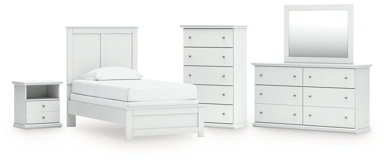Bostwick Shoals  Panel Bed, Dresser, Mirror, Chest And Nightstand