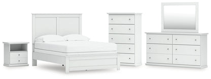 Bostwick Shoals  Panel Bed With Mirrored Dresser, Chest And Nightstand