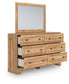 Aleaport  Panel Bed With Mirrored Dresser And Nightstand