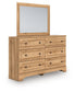 Aleaport  Panel Bed With Mirrored Dresser