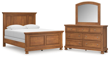 Feddinger  Panel Bed With Mirrored Dresser