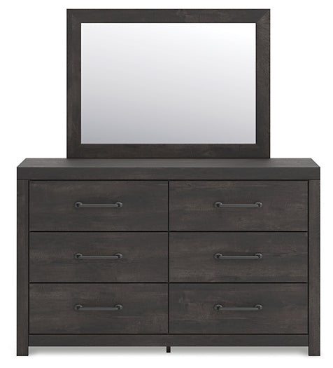 Hollivern  Panel Storage Bed With Mirrored Dresser