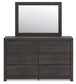 Hollivern  Panel Storage Bed, Dresser, Mirror And Nightstand