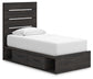 Hollivern  Panel Storage Bed, Dresser, Mirror And Nightstand