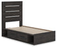Hollivern  Panel Storage Bed, Dresser, Mirror And Nightstand