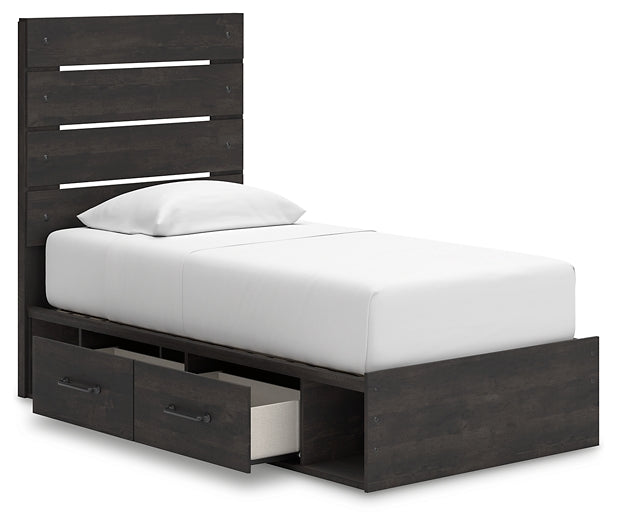 Hollivern  Panel Storage Bed, Dresser, Mirror And Nightstand