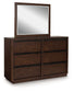 Dilenno  Canopy Bed With Mirrored Dresser, Chest And Nightstand