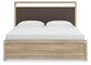 Kinlanni  Upholstered Panel Bed, Dresser And Mirror