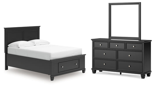 Lanolee  Panel Storage Bed, Dresser And Mirror