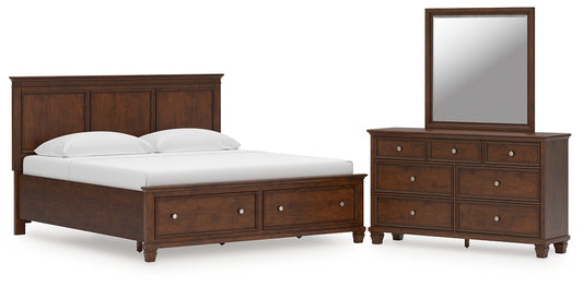 Danabrin  Panel Storage Bed, Dresser And Mirror