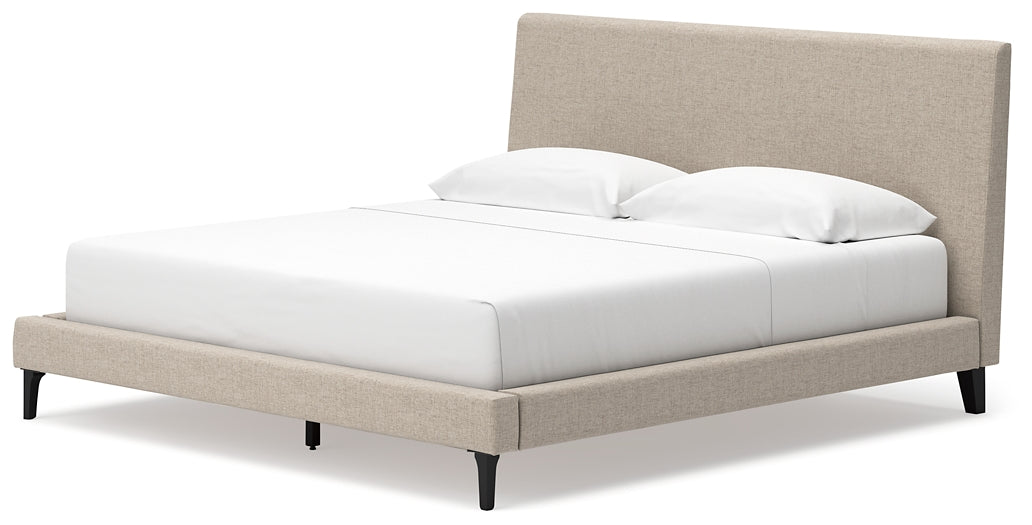 Cielden  Upholstered Bed With Roll Slats, Dresser And Mirror