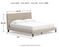 Cielden  Upholstered Bed With Roll Slats, Dresser And Mirror