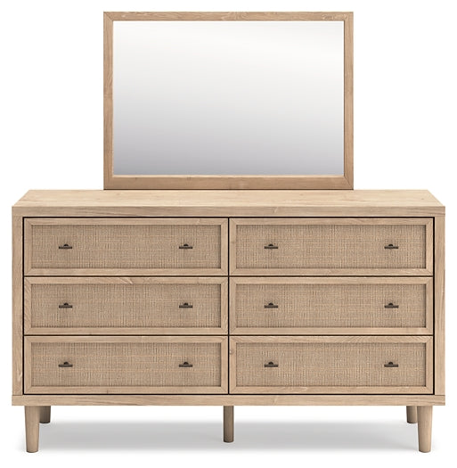 Cielden  Upholstered Bed With Roll Slats, Dresser, Mirror And Nightstand