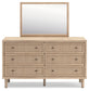 Cielden  Upholstered Bed With Roll Slats, Dresser, Mirror And Nightstand