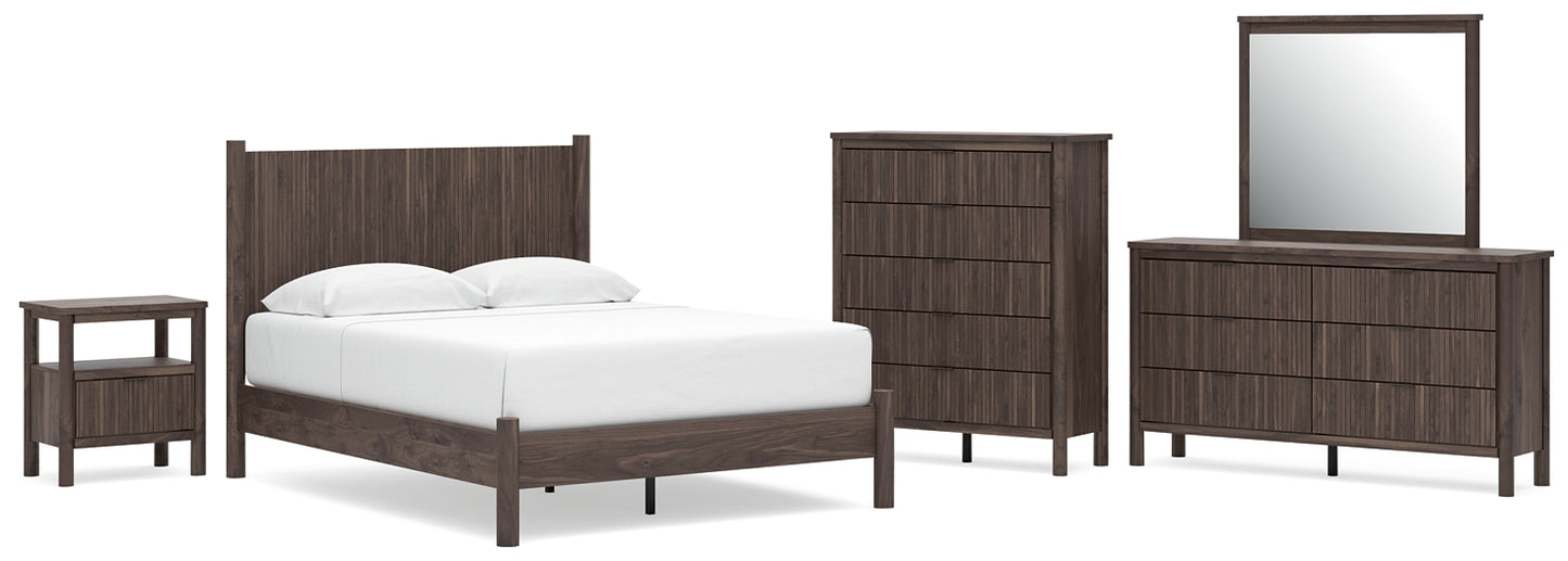 Pamytta  Panel Platform Bed, Dresser, Mirror, Chest And Nightstand