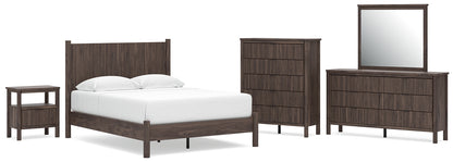 Pamytta  Panel Platform Bed, Dresser, Mirror, Chest And Nightstand