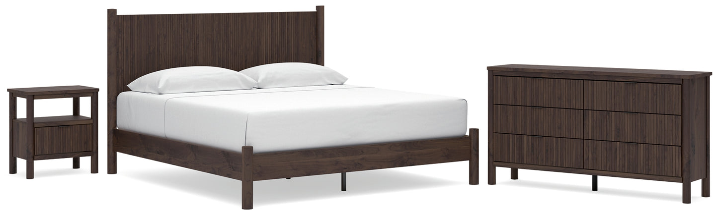 Pamytta  Panel Platform Bed, Dresser, Mirror And Nightstand