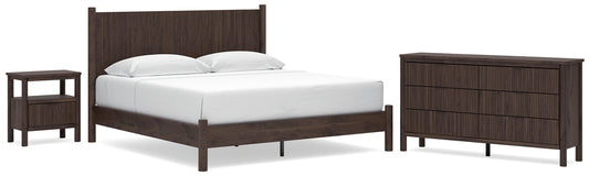 Pamytta  Panel Platform Bed, Dresser, Mirror And Nightstand