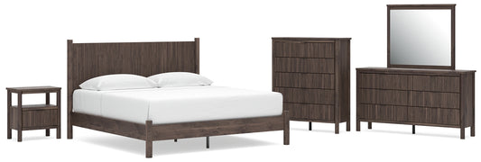 Pamytta  Panel Platform Bed, Dresser, Mirror, Chest And Nightstand