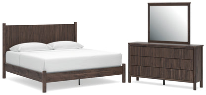 Pamytta  Panel Platform Bed, Dresser And Mirror
